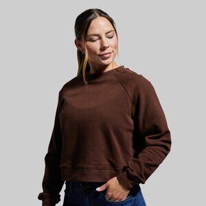 Born Primitive Women's Unmatched Cropped Crew Sweatshirt (Chicory) Size M